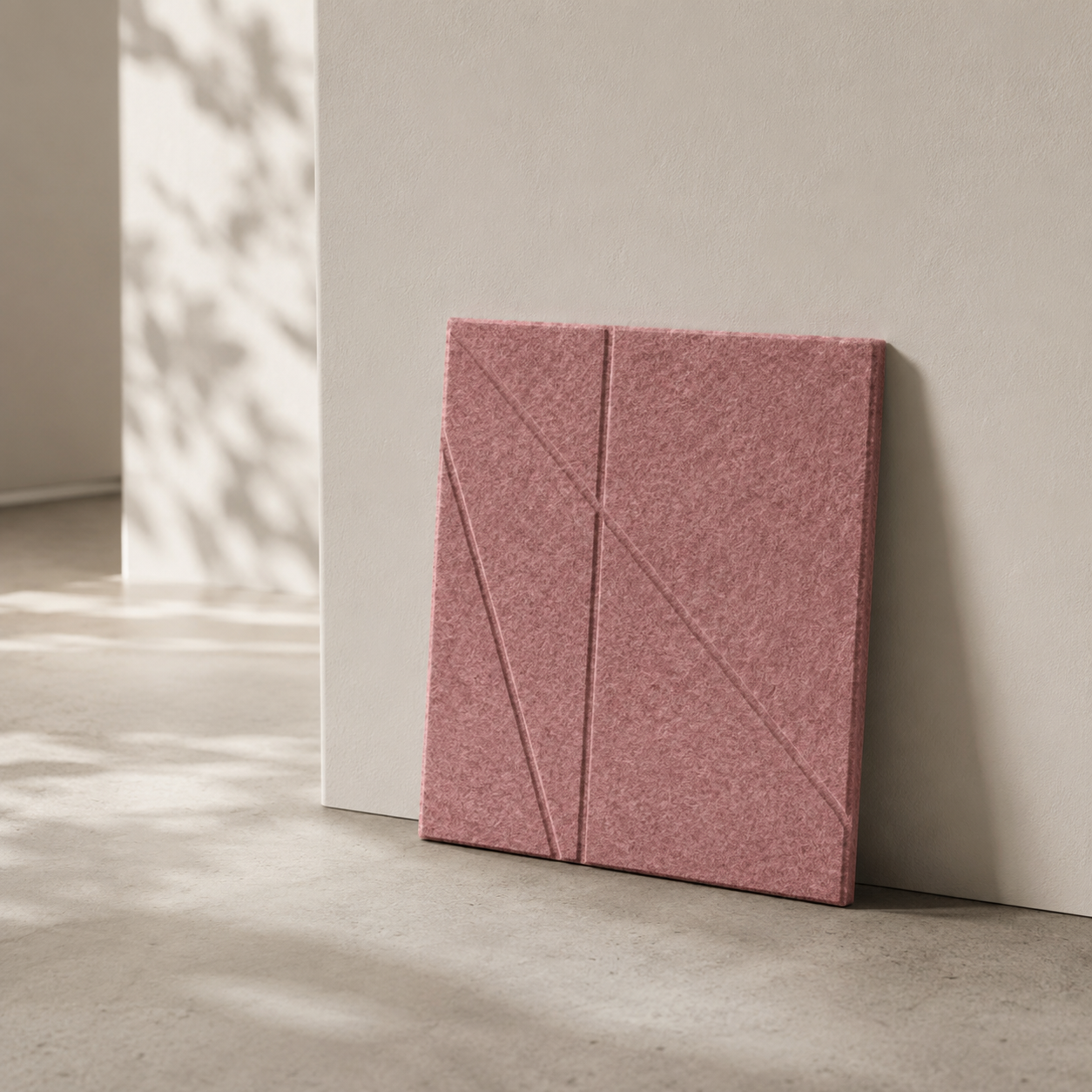 Flat PET acoustic panel in a 300 × 300 mm square-tile format.